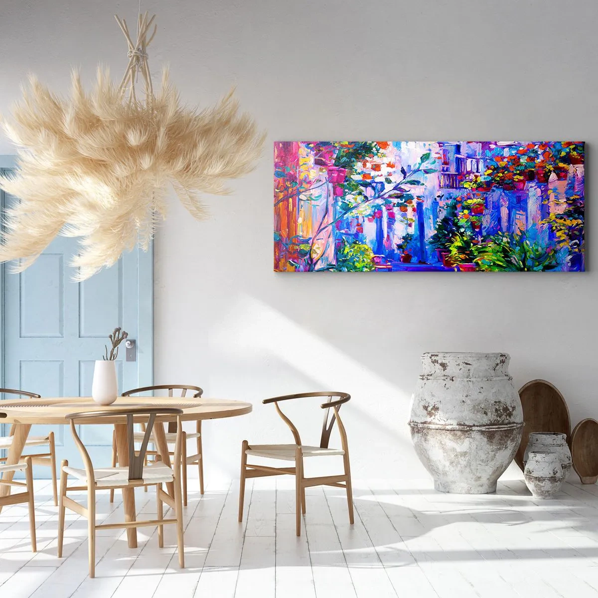 Bild auf Leinwand - Leinwandbild - Impresja - eine italienische Straße - 90x30 cm