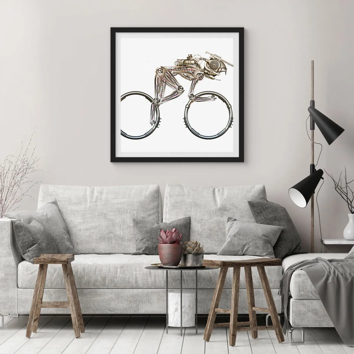 Poster in einem schwarzem Rahmen - Eine tolle Maschine - 40x40 cm