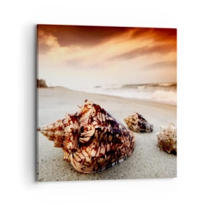 Bild auf Leinwand - Leinwandbild - Ausgestoßene von Wellen - 70x70 cm