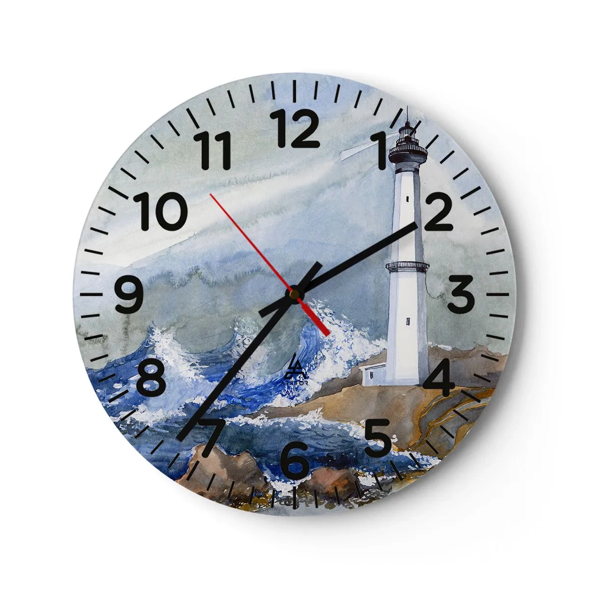 Wanduhr - Glasuhr - Gegen die Dunkelheit und den Sturm - 40x40 cm