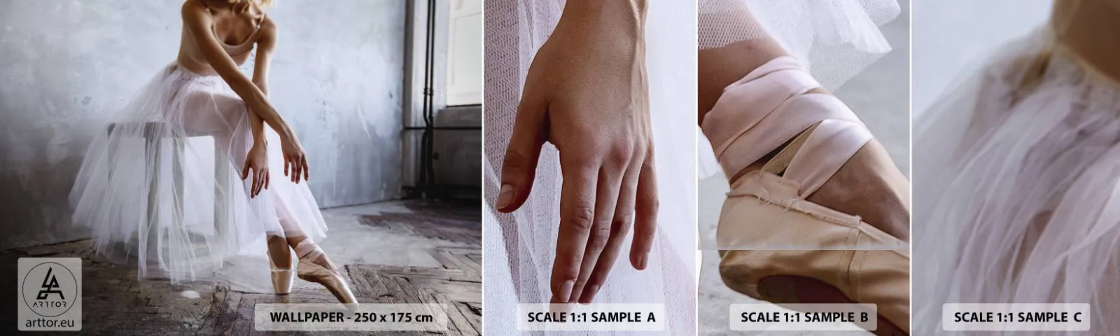 Fototapeten Muster Selbstklebend Deluxe Sticker - Bevor die Rampe leuchtet - Ballerina, Ballett, Tanzen - 100x30 cm