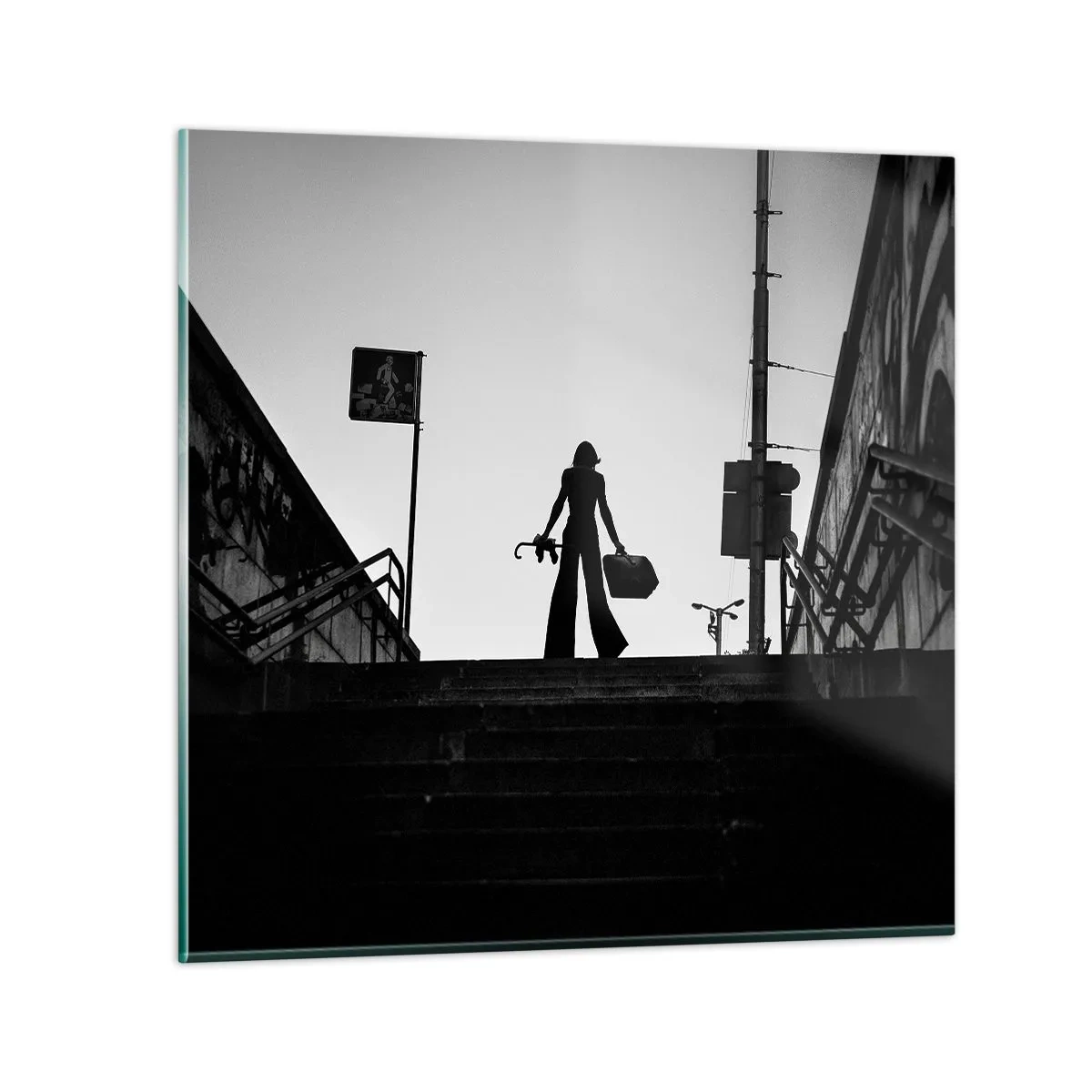 Glasbild - Bild auf glas - Städtisches Wandern - 40x40 cm