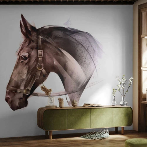 Fototapete Premium Sand - Was für eine Gnade - Tiere, Pferdekopf, Pferd - 300x210 cm