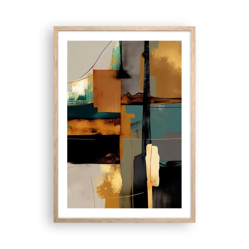 Poster in einem Rahmen aus heller Eiche - Abstraktion – Licht und Schatten - 50x70 cm