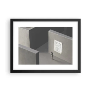 Poster in einem schwarzem Rahmen - Aber wo bin ich? - 40x30 cm