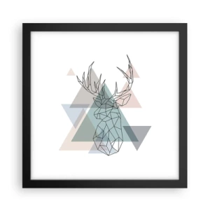 Poster in einem schwarzem Rahmen - In einem geometrischen Wald - 30x30 cm