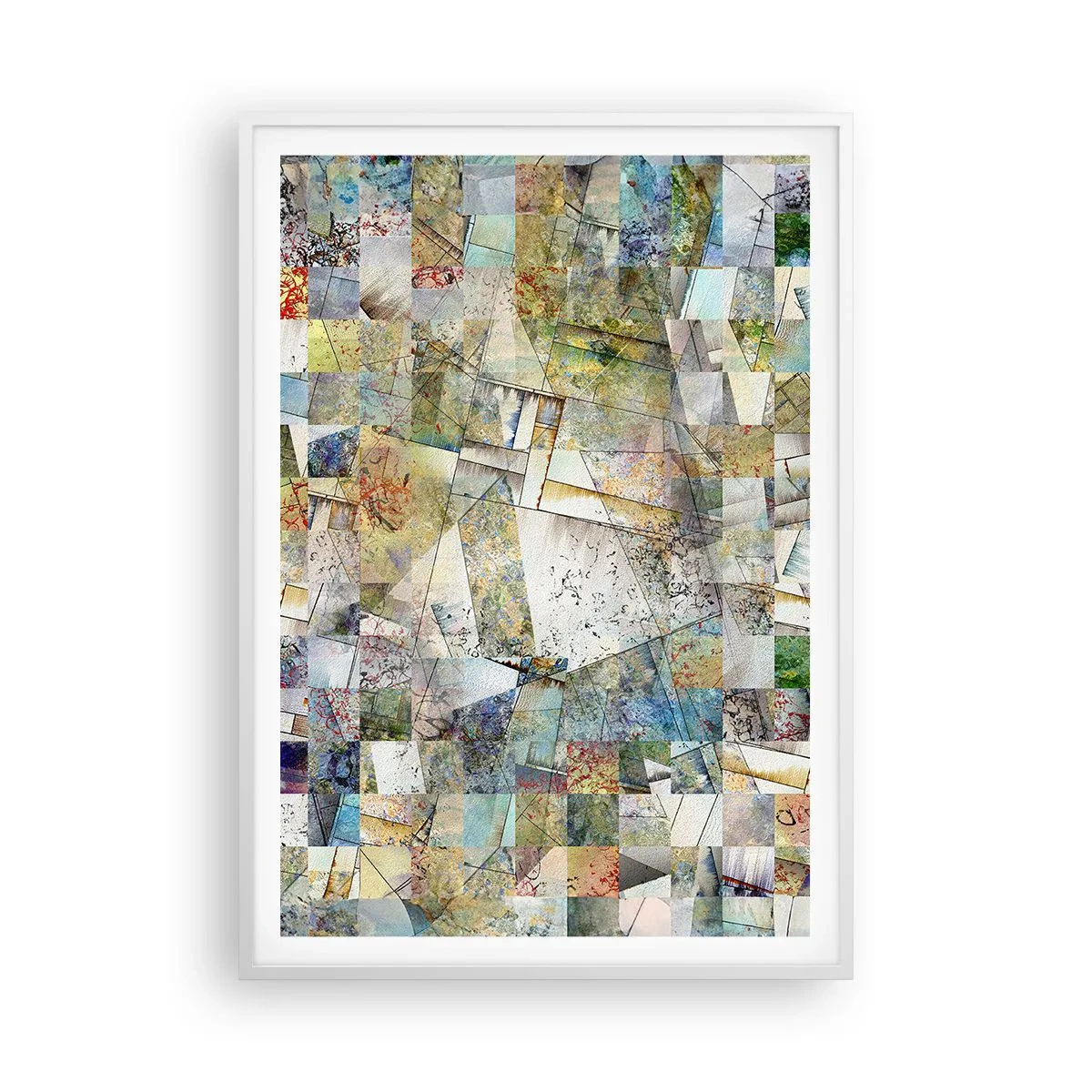 Poster in einem weißen Rahmen - Geometrische Mischung - 70x100 cm