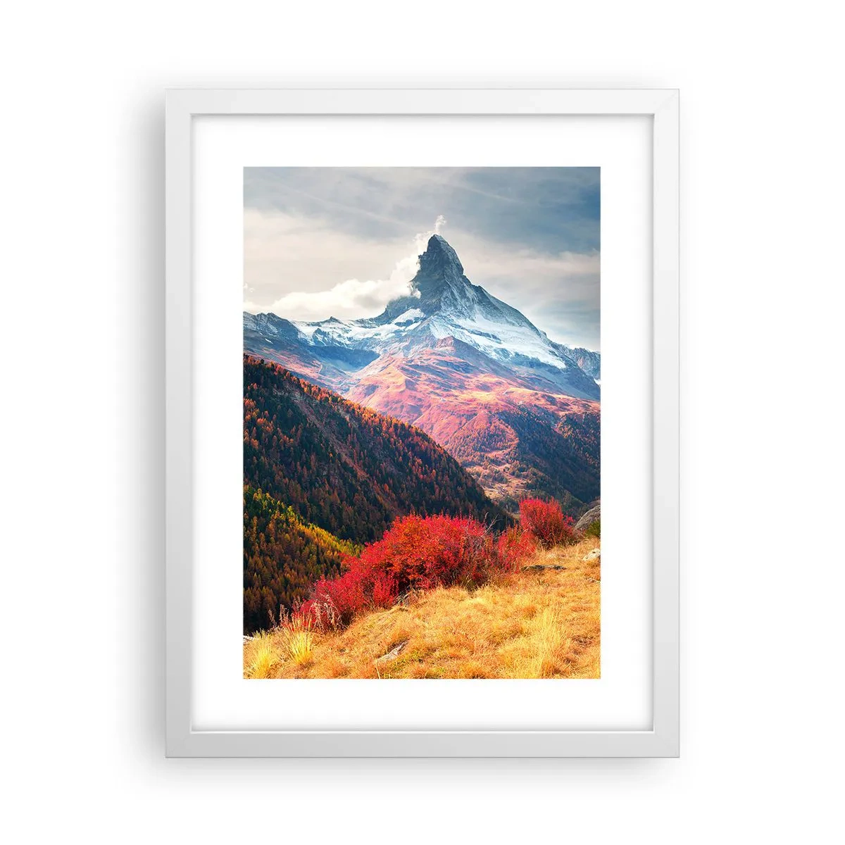 Poster in einem weißen Rahmen - Alpenherbst - 30x40 cm