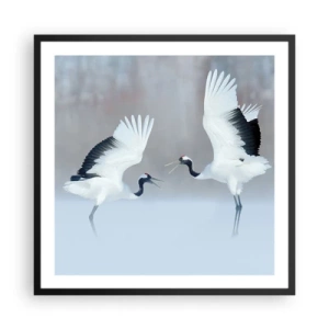 Poster in einem schwarzem Rahmen - Tanz im Nebel - 60x60 cm