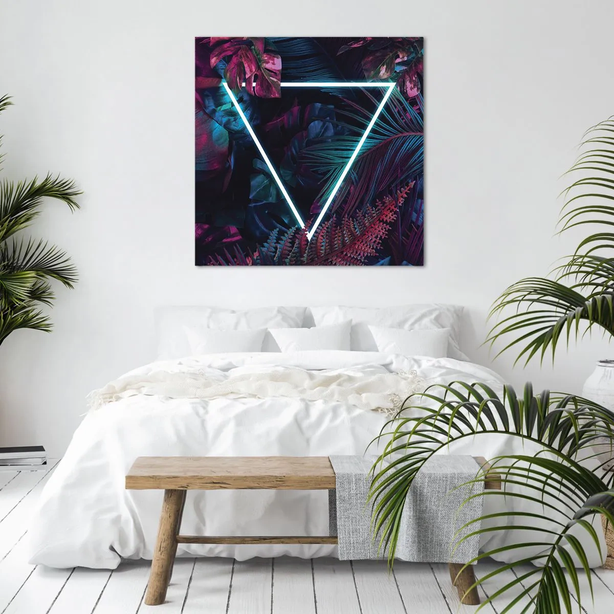 Bild auf Leinwand - Leinwandbild - Garten im Disco-Stil - 70x70 cm