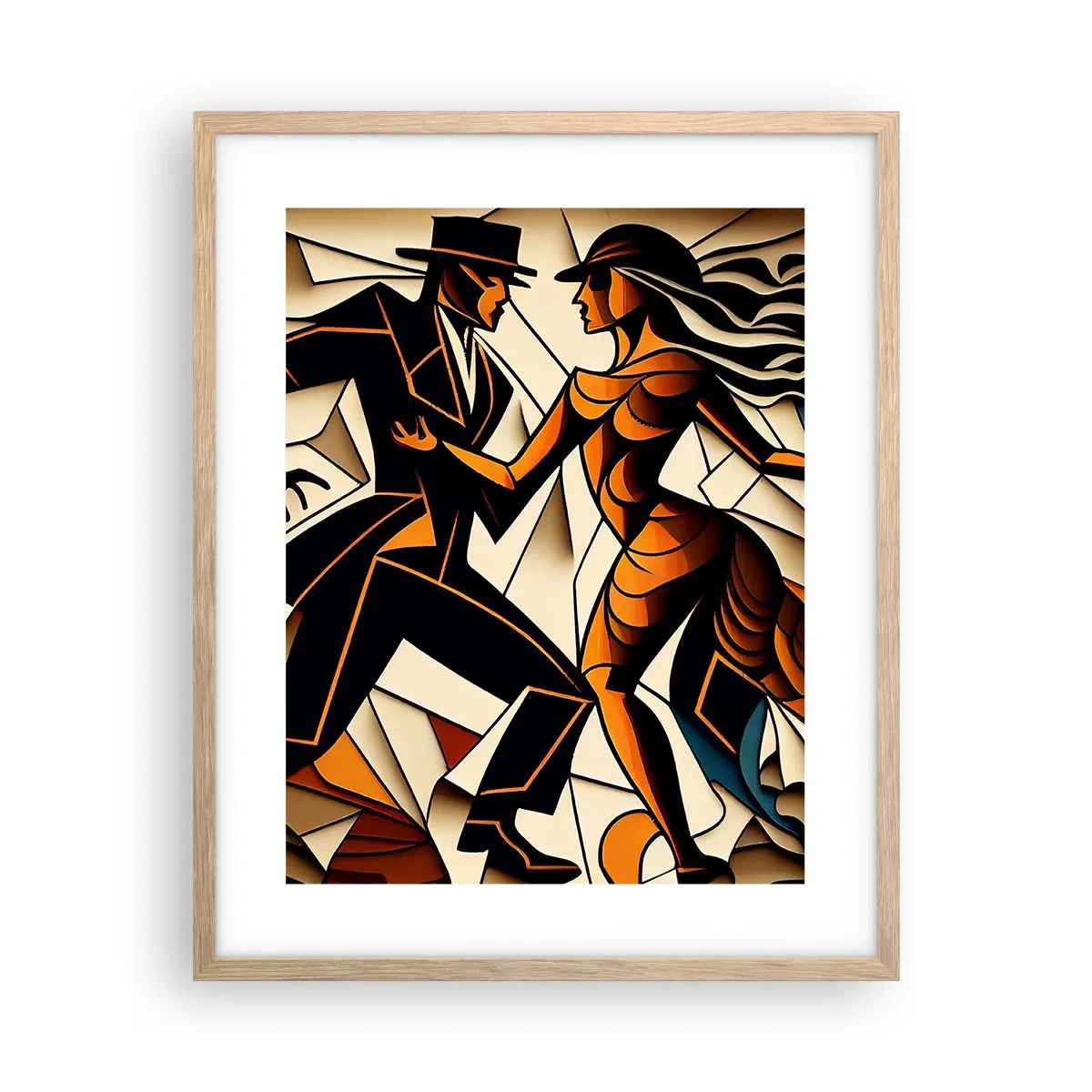 Poster in einem Rahmen aus heller Eiche - Tanz der Passion und Leidenschaft - 40x50 cm
