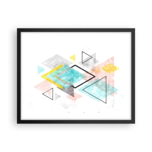 Poster in einem schwarzem Rahmen - Geometrisches Spiel - 50x40 cm