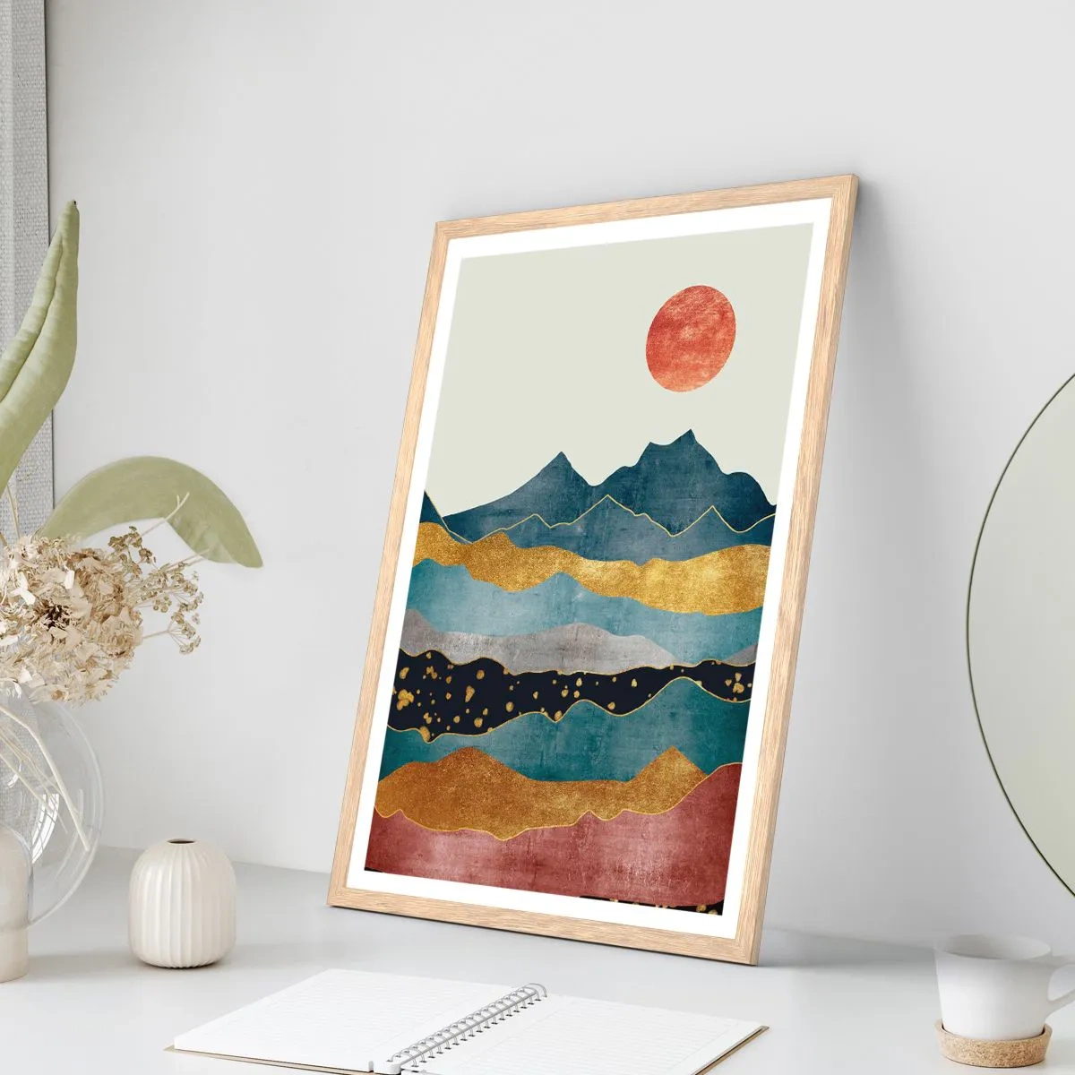 Poster in einem Rahmen aus heller Eiche - Ein Querschnitt durch die Welt - 40x50 cm