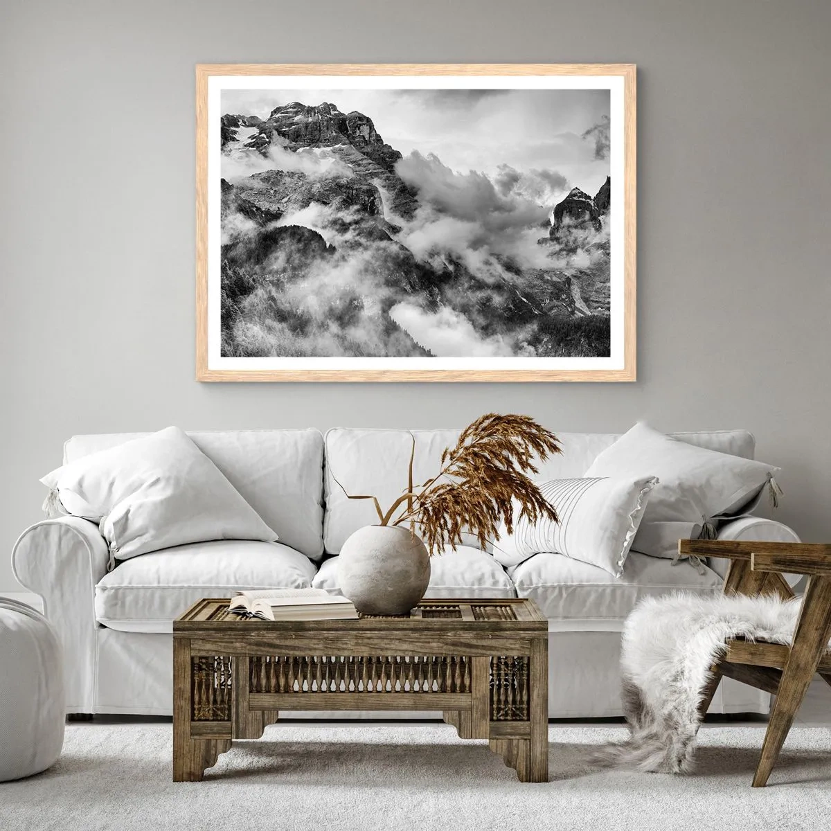 Poster in einem Rahmen aus heller Eiche - Schön und grausam - 70x50 cm