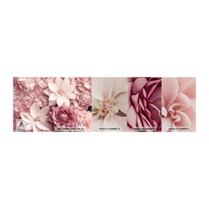 Fototapeten Muster Premium Sand - In rosa Blütenblättern - Blumen, Pastell, Hell - 100x30 cm