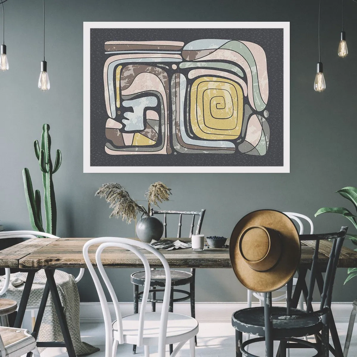 Poster - Abstraktion im präkolumbianischen Geist - 50x40 cm