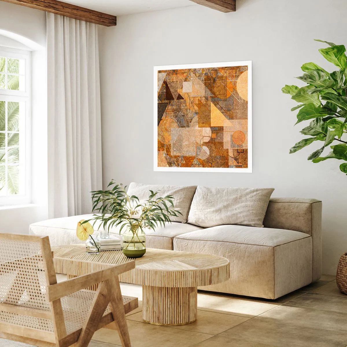 Poster - Eine kubistische Studie aus Bronze - 60x60 cm