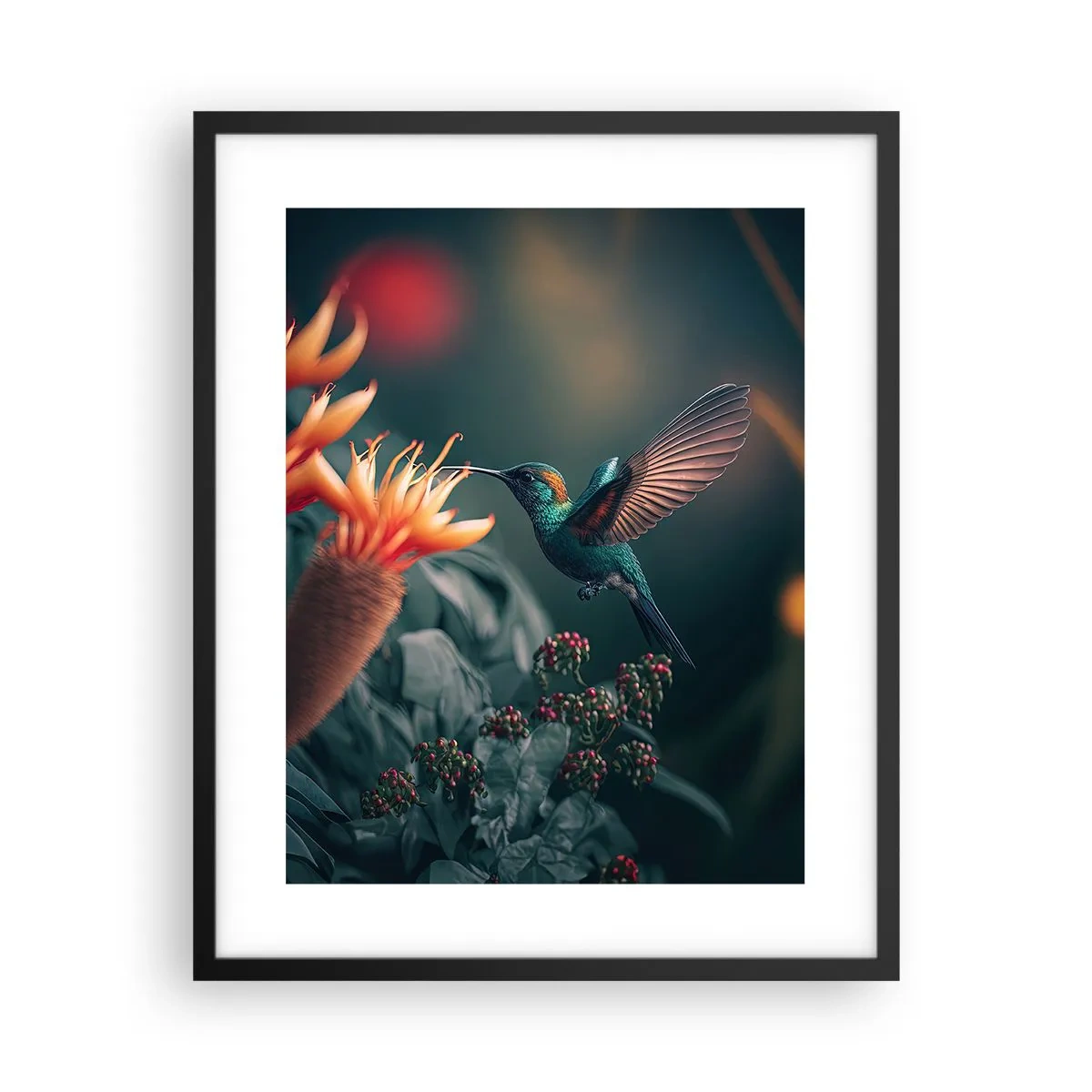 Poster in einem schwarzem Rahmen - Wirklich buntes Leben - 40x50 cm