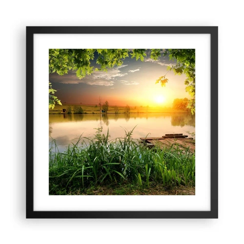 Poster in einem schwarzem Rahmen - Landschaft in einem grünen Rahmen - 40x40 cm