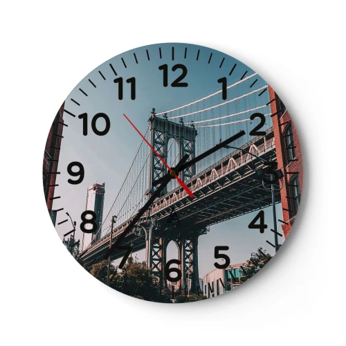 Wanduhr - Glasuhr - Über den Wellen der Stadt - 30x30 cm