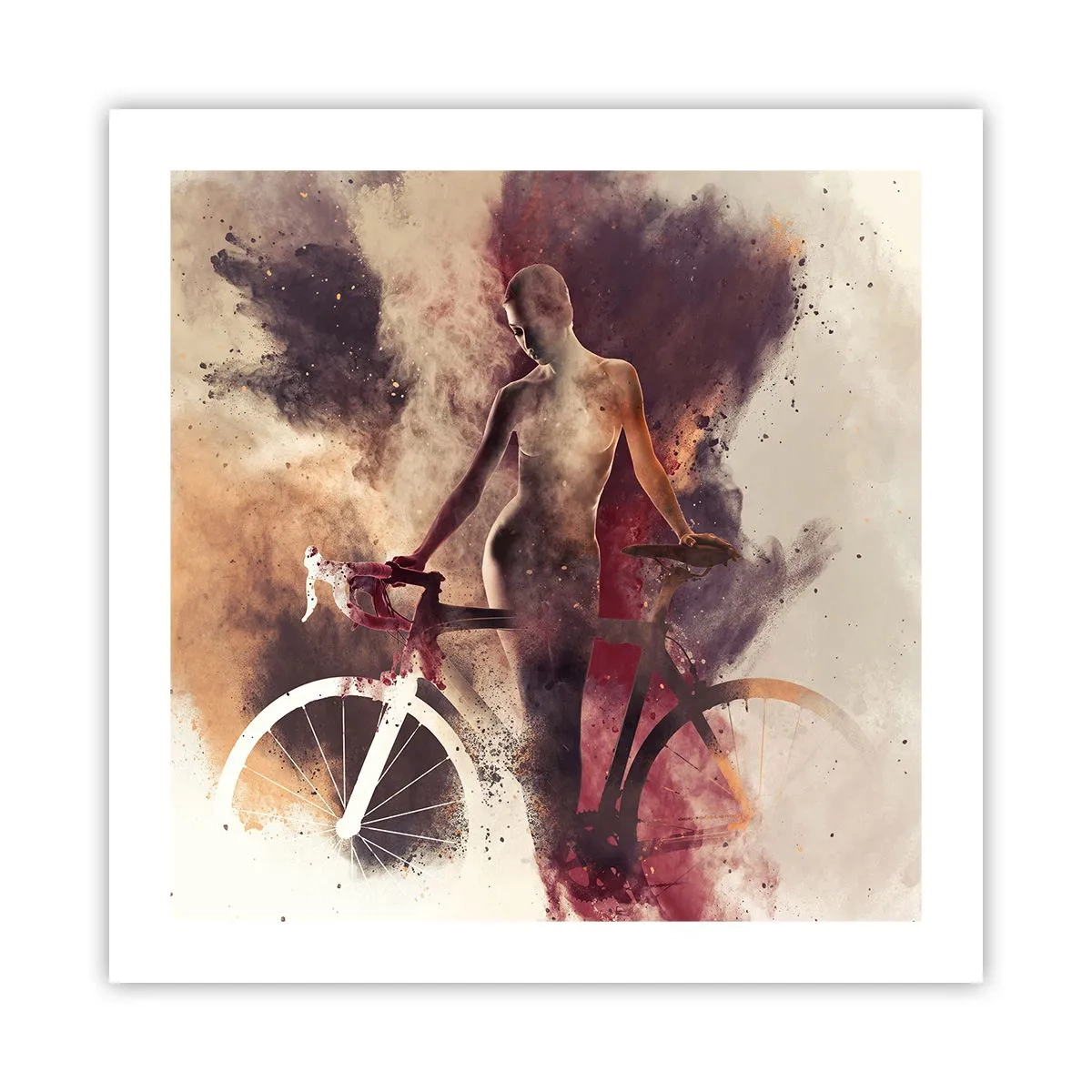 Poster - Eine Fahrradseele in Marmorformen - 50x50 cm