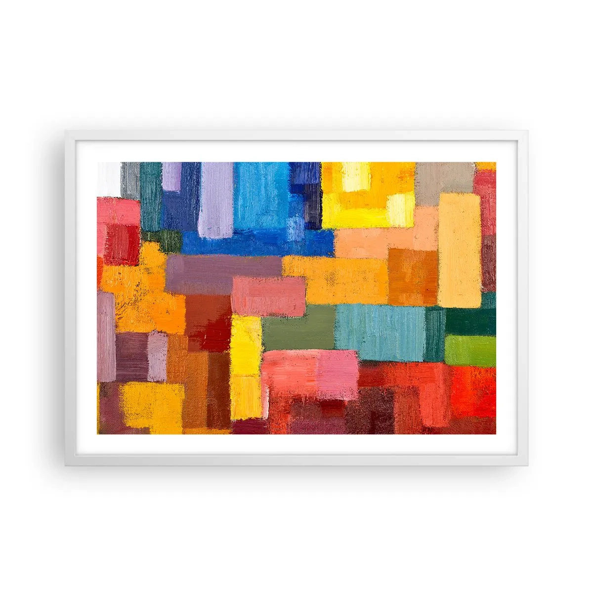 Poster in einem weißen Rahmen - Jeder ist anders, alle bunt - 70x50 cm