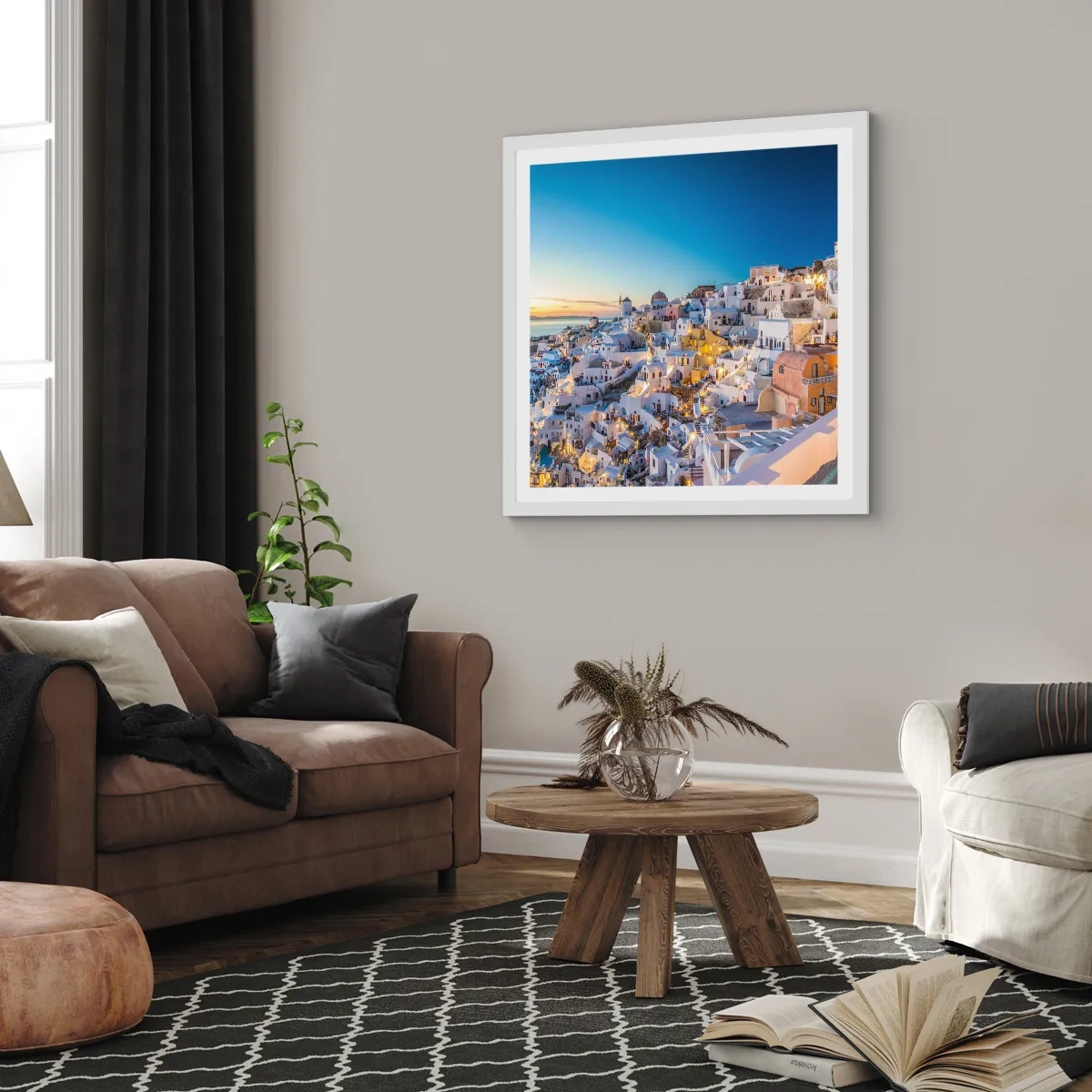 Poster in einem weißen Rahmen - Die Essenz des Griechischen - 40x40 cm