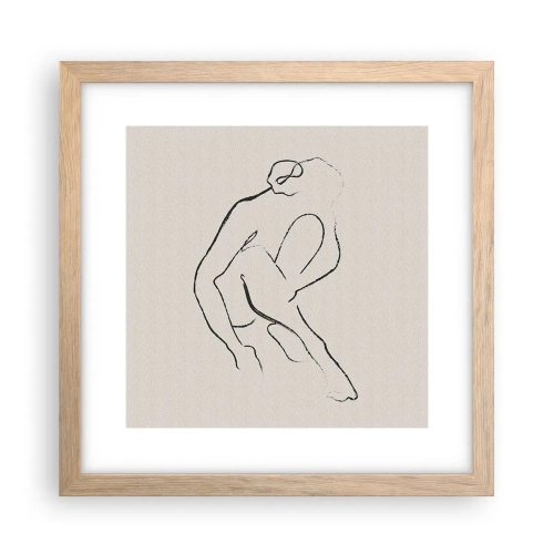 Poster in einem Rahmen aus heller Eiche - Intime Skizze - 30x30 cm