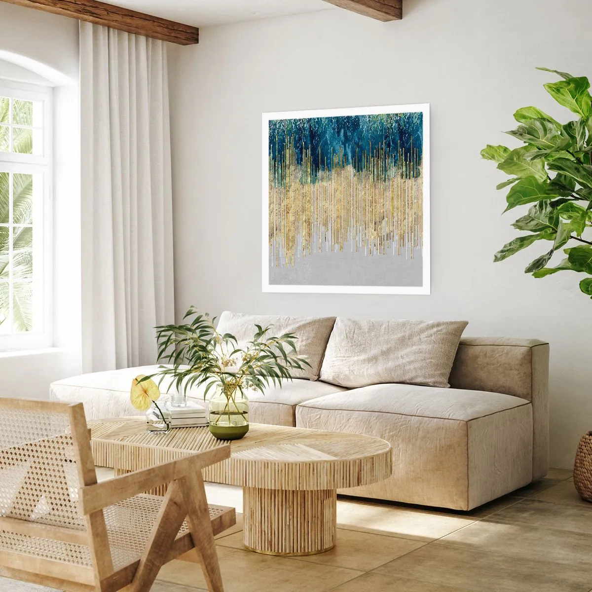 Poster - Vergoldete Grenze - 40x40 cm