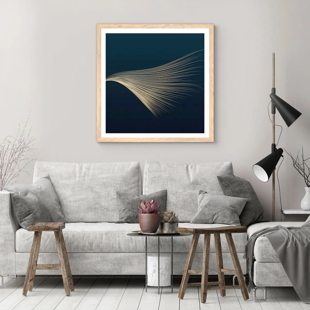 Poster in einem Rahmen aus heller Eiche - Wie das Haar eines Engels - 30x30 cm