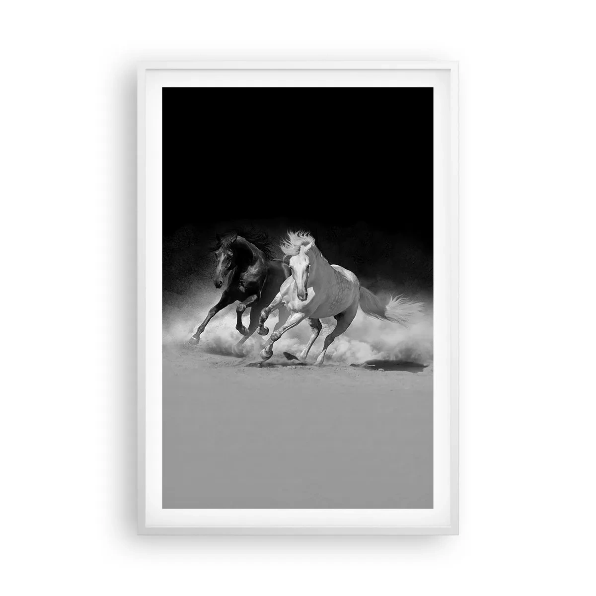 Poster in einem weißen Rahmen - Galopp der Freiheit - 61x91 cm