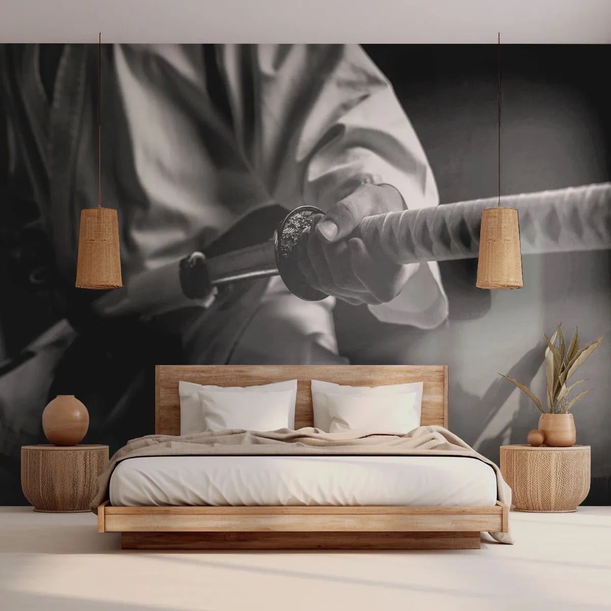 Fototapete Premium Canvas - Kriegerseele - Samurai-Schwert, Japan, Kampfkunst - 450x315 cm