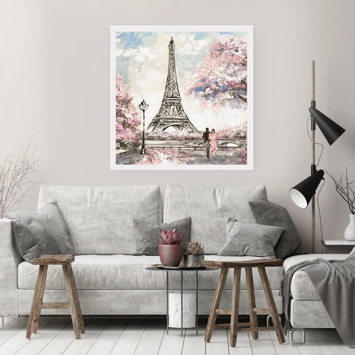 Poster - Aprilspaziergang durch Paris - 60x60 cm
