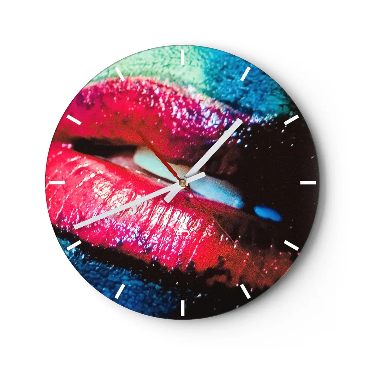 Wanduhr - Glasuhr - Sinnlich und verstörend - 40x40 cm