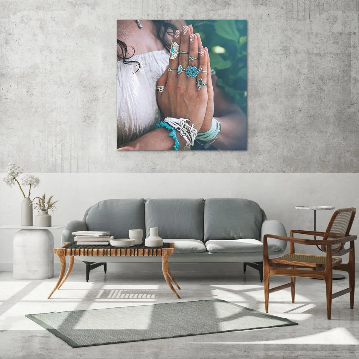 Glasbild - Bild auf glas - Willkommen im Zentrum des Seins - 70x70 cm