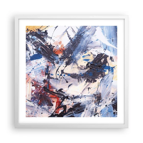 Poster in einem weißen Rahmen - Verrückter Tanz der Abstraktion - 50x50 cm