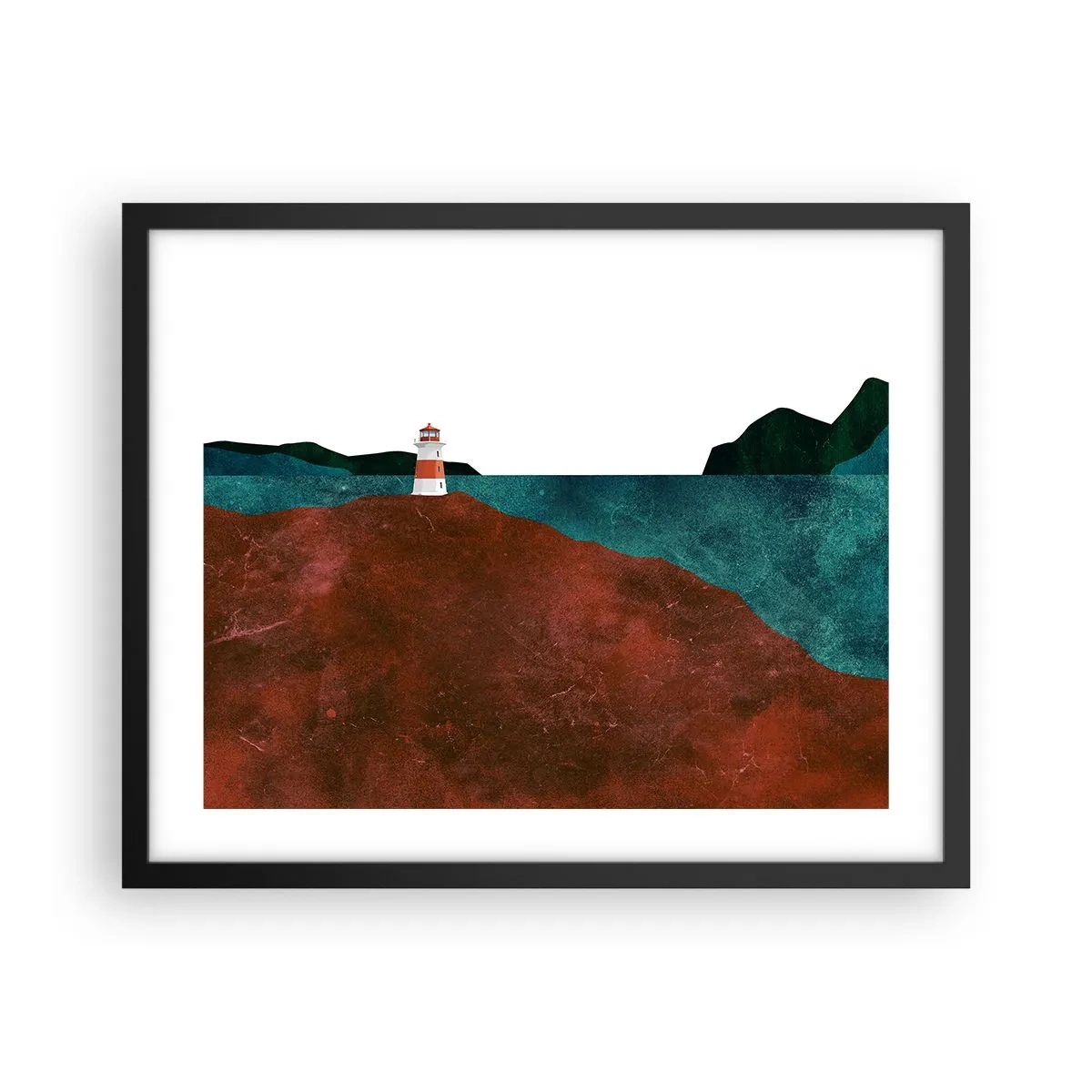 Poster in einem schwarzem Rahmen - Aufs Meer starren - 50x40 cm
