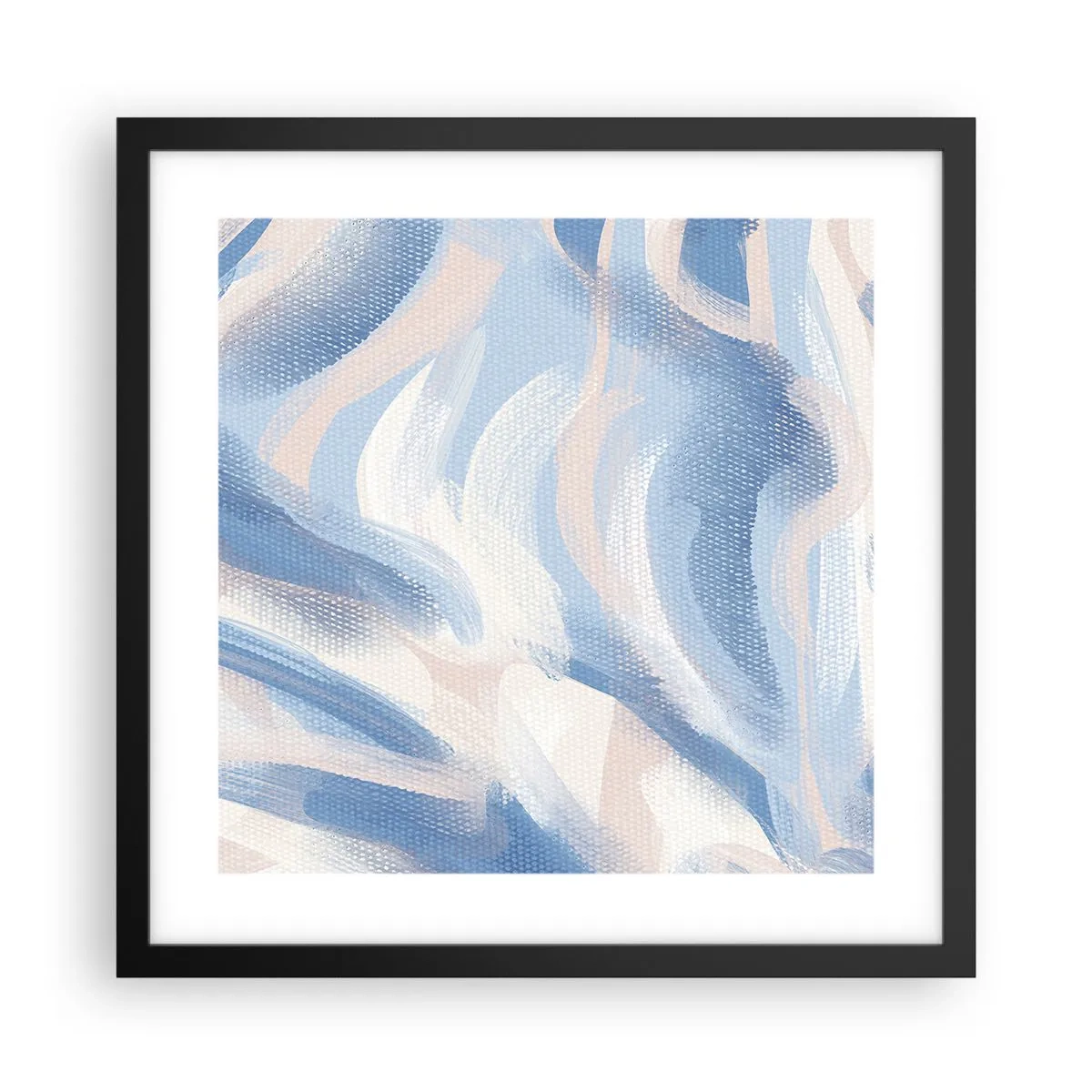 Poster in einem schwarzem Rahmen - Blaue Wellen - 40x40 cm