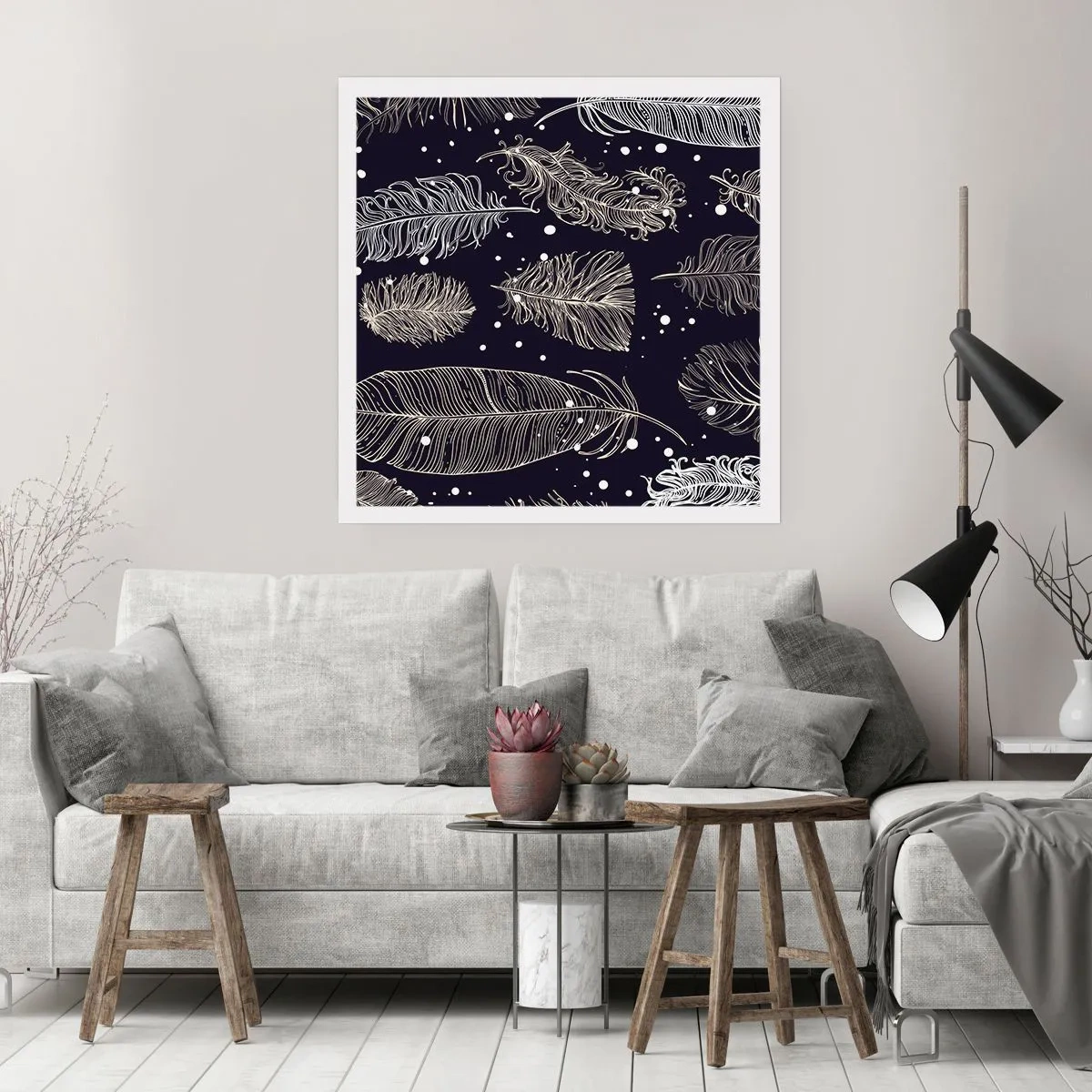 Poster - Gefiederte Spitze - 50x50 cm