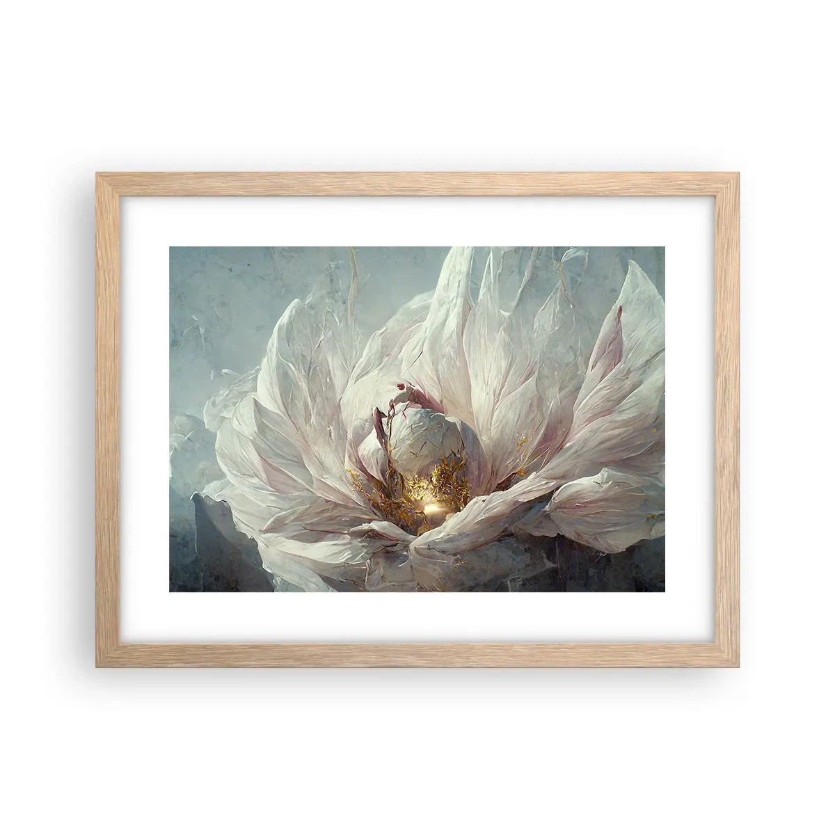 Poster in einem Rahmen aus heller Eiche - Sie blüht alle hundert Jahre einmal - 40x30 cm