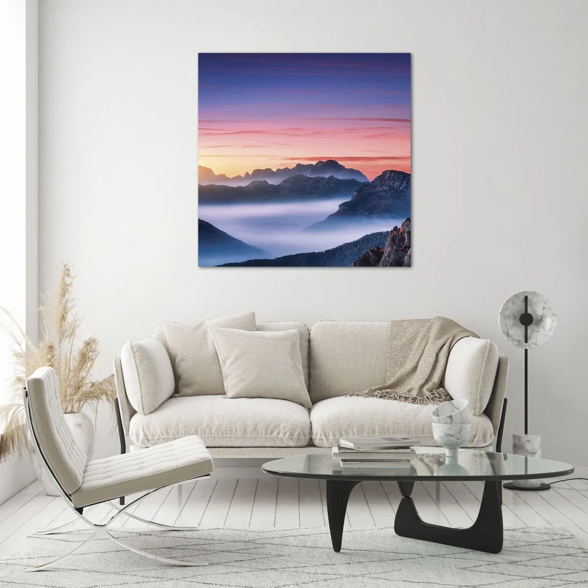 Glasbild - Bild auf glas - Über die Täler - 50x50 cm