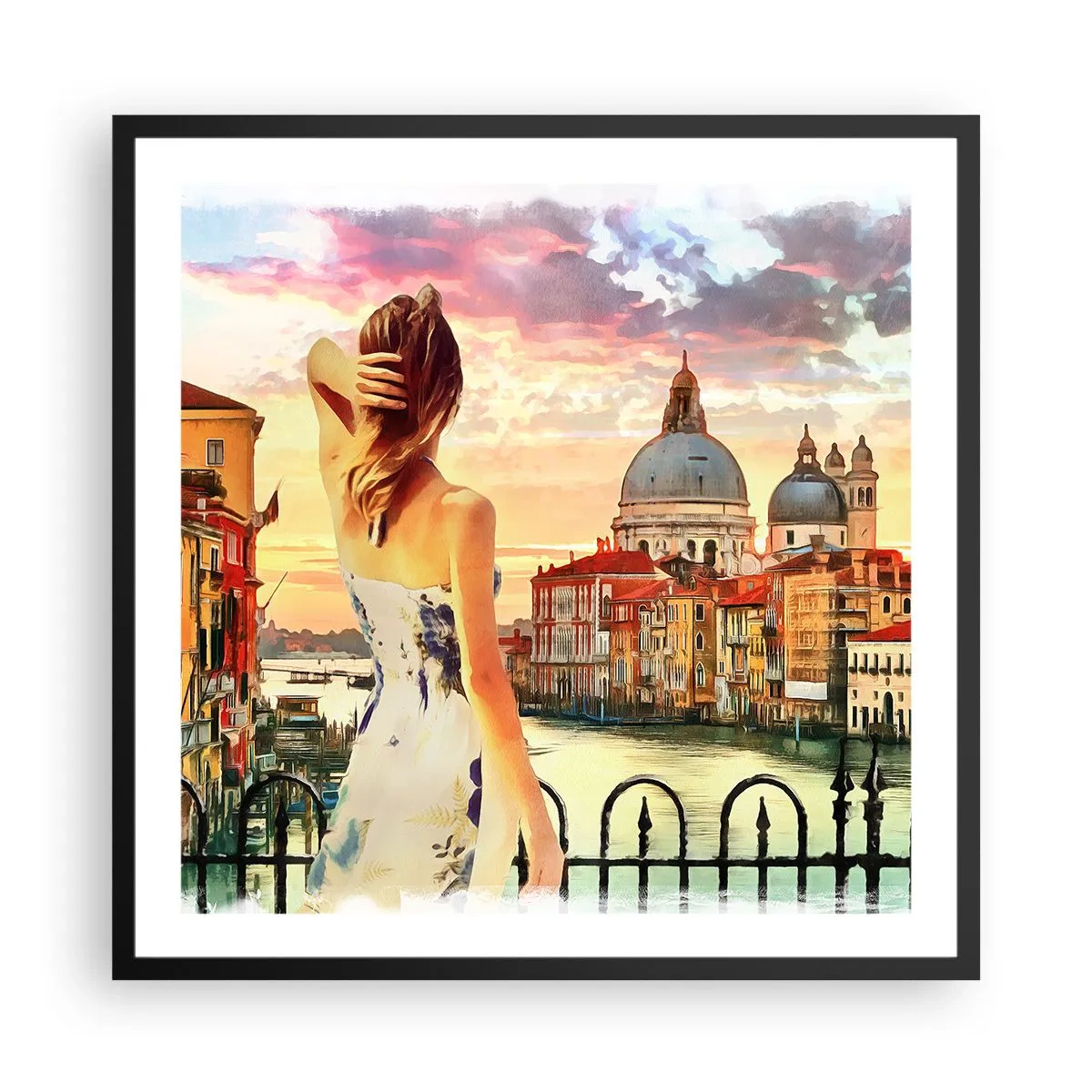 Poster in einem schwarzem Rahmen - Als Abenteuer nur in ... - 60x60 cm
