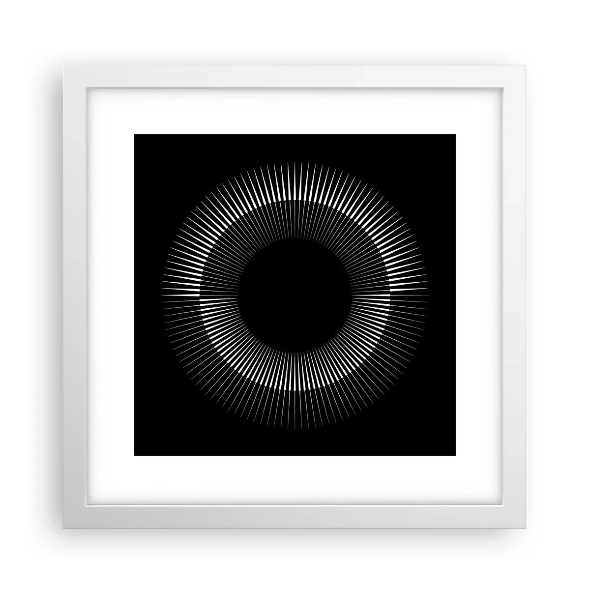 Poster in einem weißen Rahmen - Schwarze Sonne - 30x30 cm