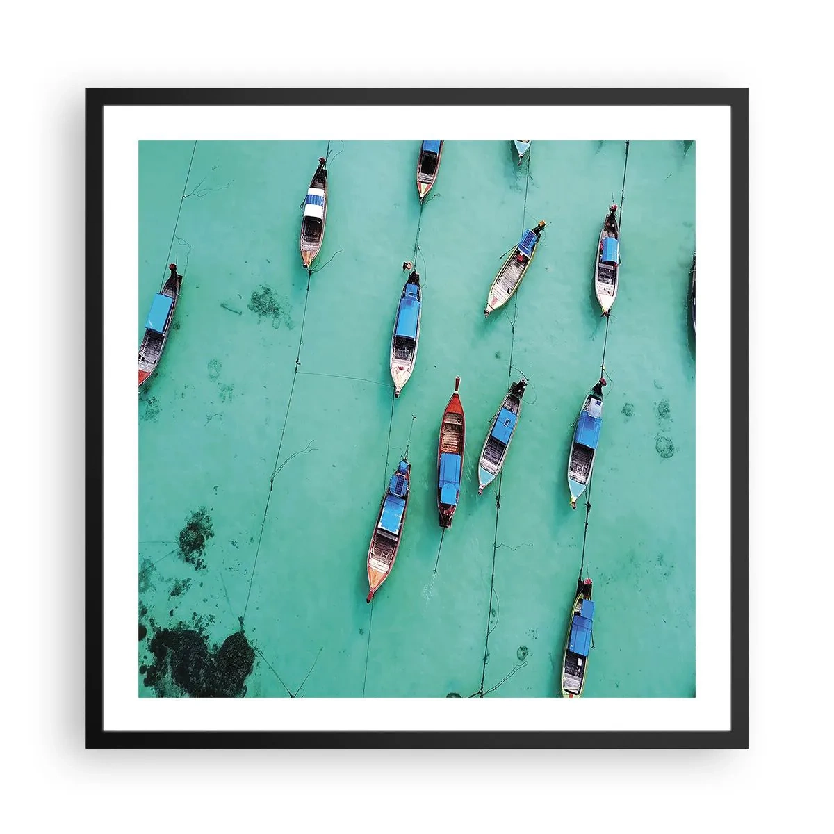 Poster in einem schwarzem Rahmen - In freudiger Erwartung - 60x60 cm