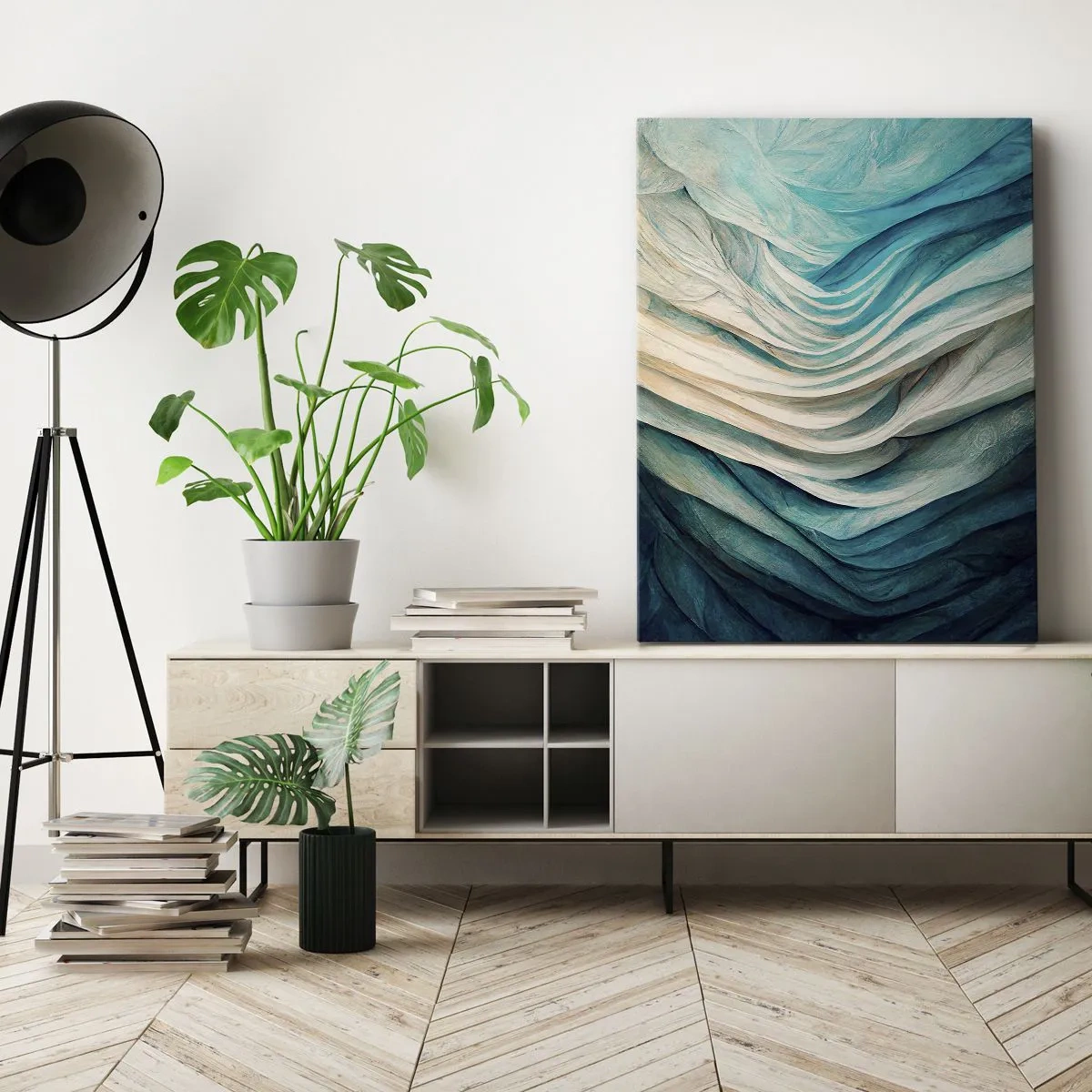 Bild auf Leinwand - Leinwandbild - Blaue Unersättlichkeit - 55x100 cm