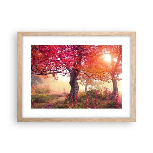 Poster in einem Rahmen aus heller Eiche - Blühende Raserei - 40x30 cm