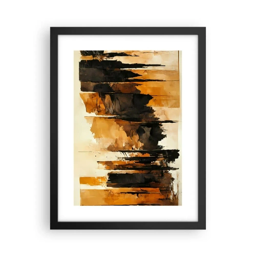 Poster in einem schwarzem Rahmen - Harmonie von Schwarz und Gold - 30x40 cm