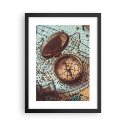 Poster in einem schwarzem Rahmen - Für den Abenteurer - 30x40 cm