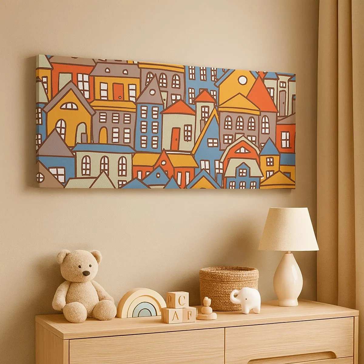 Bild auf Leinwand - Leinwandbild - Hinter dem Haus ist das Haus - 100x40 cm