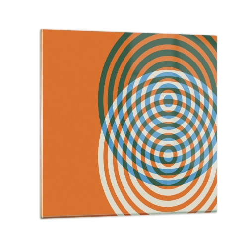 Glasbild - Bild auf glas - Abstrakte kreisförmige Variation - 50x50 cm